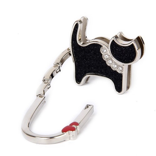 Handbag Hanger Portable Folding Cat Pattern Rhinestone Handbag Purse Hook - Picture 6 of 7