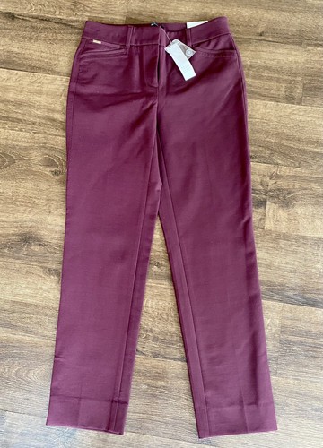 White House Black Market The Slim Ankle Straight Leg Dress Pants Plum Size 00 - 第 1/9 張圖片