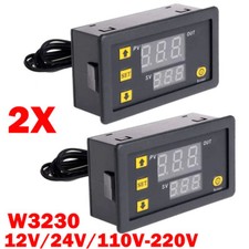 2PC W3230 20A Digital Temperature Controller Thermostat DC 12V 24V AC 110-220V