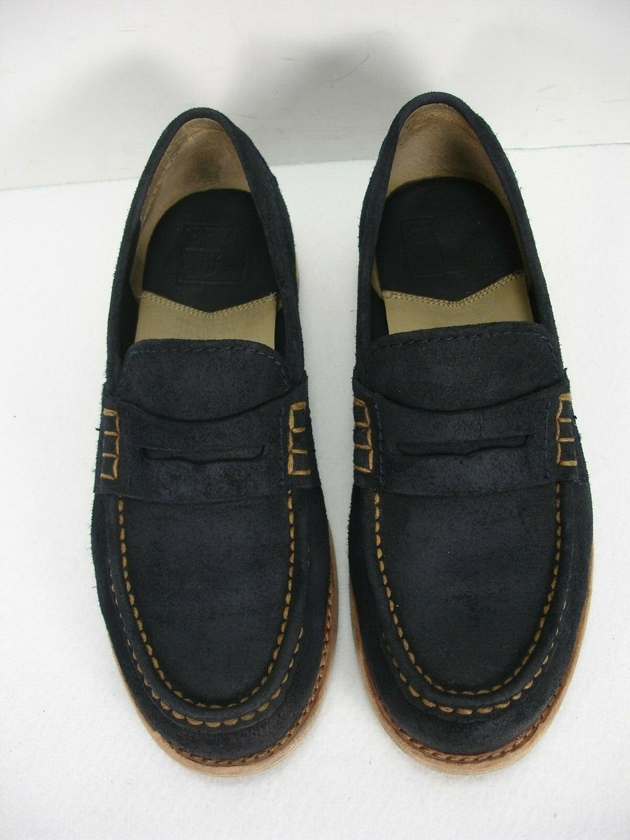 FRYE GREG CLASSIC PENNY LOAFER WAXED SUEDE 7.5 FRYE GREG CLASSIC PENNY LOAFER BLUE WAXED SUEDE SHOES MEN main image 2