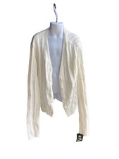 Art Class White Knit Button Up Cardigan Girls Size XL 14
