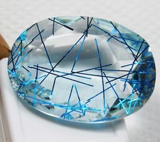 Natural Certified 66.00 Ct Oval Cut Blue Rutilated Quartz Loose Gemstone