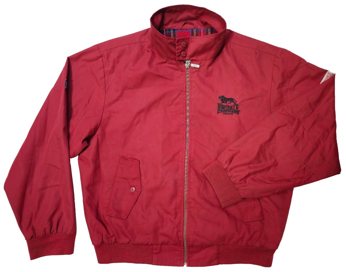 Lonsdale London Bomber Jacket Men's Red Full Zip Jacket Size