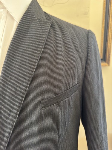 John Varvatos Star U.S.A 2-Button Peak Lapel Fine Subtle Stripe Jacket Size 40 R - Picture 2 of 9