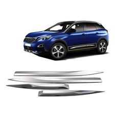 For Peugeot 3008 2016-2023 Side Door Molding Trim Skirt Garnish Steel Silver 4x