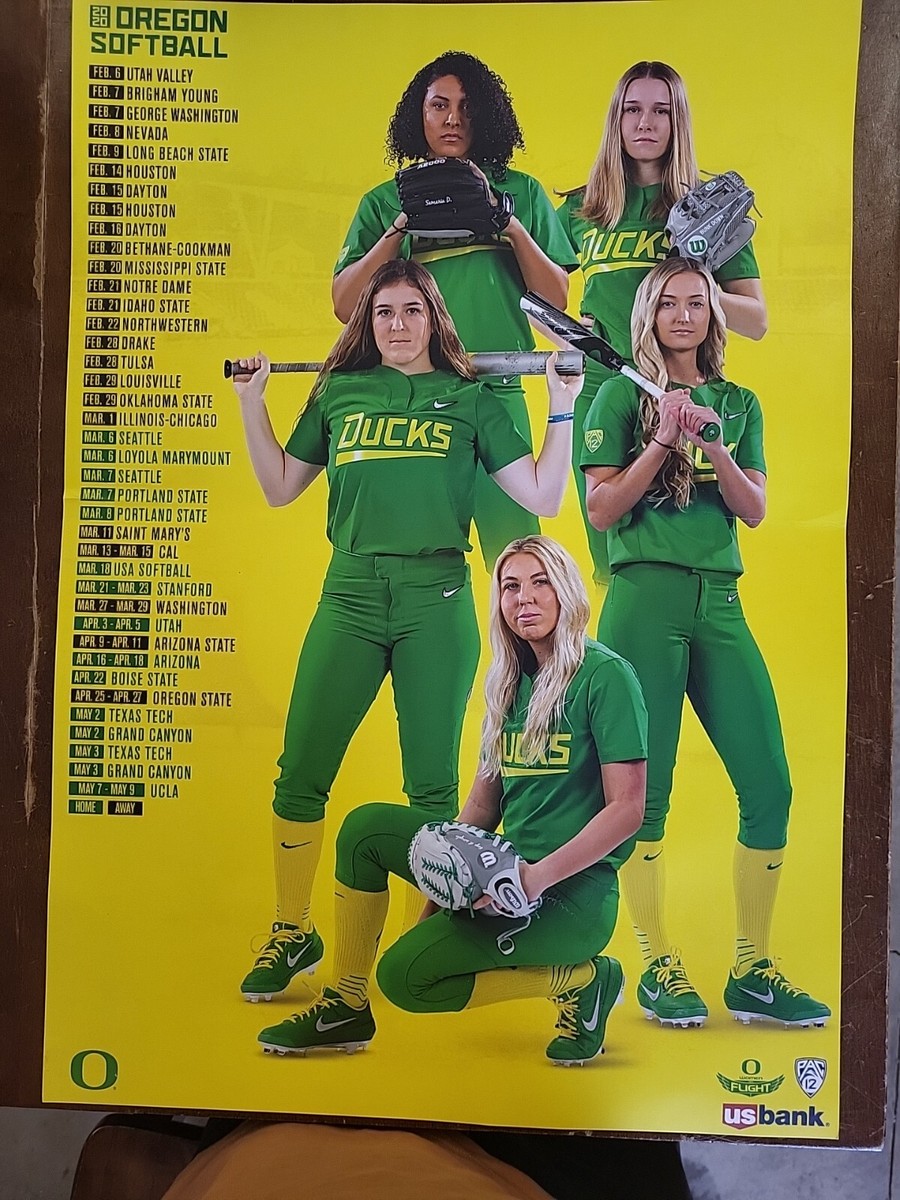 oregon-ducks-2020-women-in-flight-softball-poster-schedule-u-of-o-uo-university-ebay