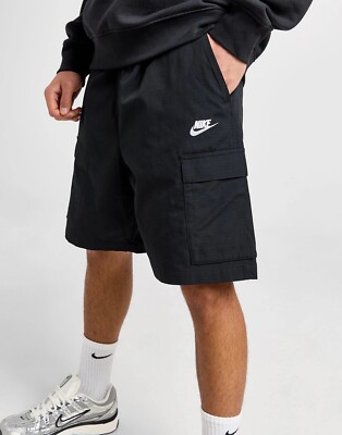 Nike Club Woven Cargo Shorts Black UK