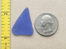 GENUINE PURE BEACH SEA GLASS SURF TUMBLED COBALT BLUE PENDANT NEAR FLAWLESS E03