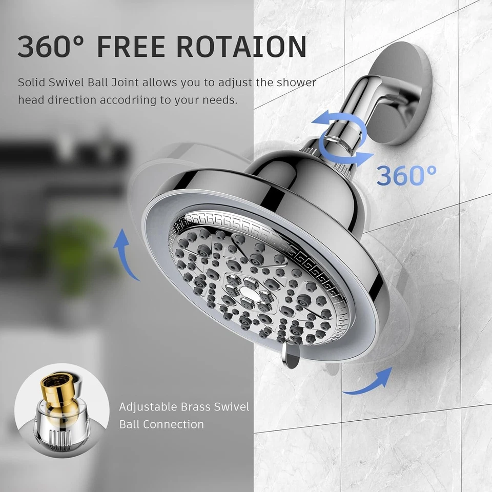 Фильтрованная душевая насадка со светодиодным изменением цвета, 7 режимов дождевой душ высокого давления - Изображение 4 из 4