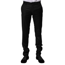 DOLCE & GABBANA Pants Black Wool Formal Men Slim Trousers IT44/W30/XS 800usd