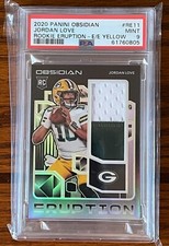 2020 Obsidian Jordan Love Rookie Eruption Patch Rookie Card /25 PSA 9