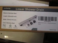 WEBANG 24" STAINLESS STEEL LINEAR SHOWER FLOOR DRAIN RECTANGULAR SUS304, BRUSHED