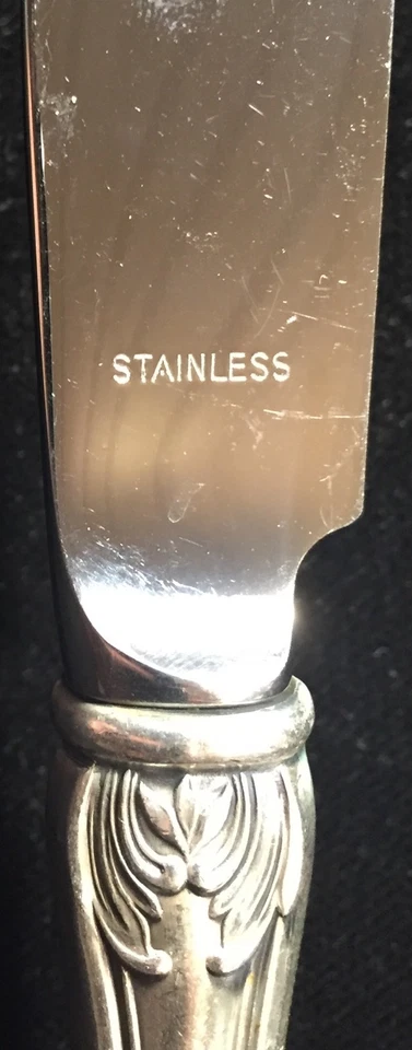 Cubiertos de plata de ley - Cuchillo de cena francés Alvin Chateau Rose Foto 3 de 4