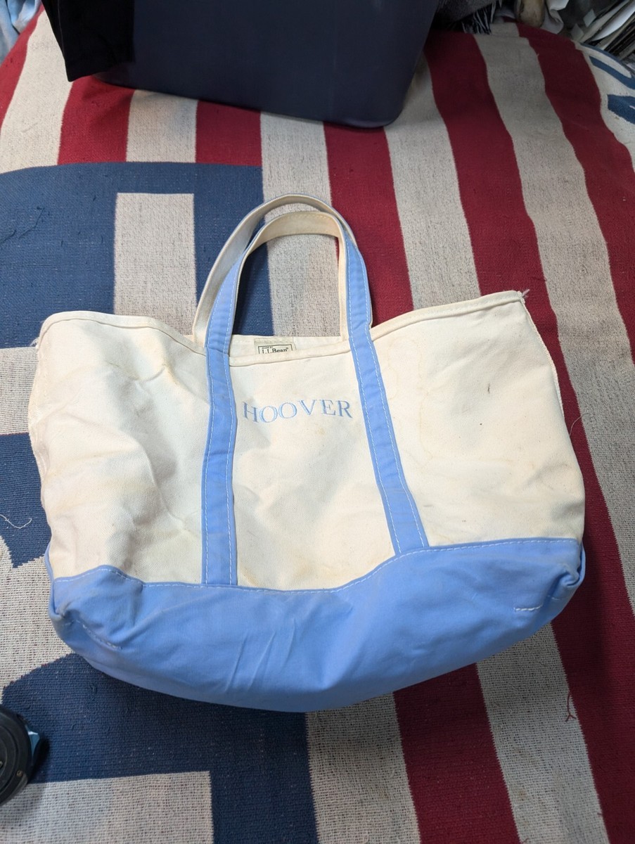 Vintage 90s L.L. Bean Boat and Tote Light Blue Canvas Bag Vintage 90s L.L. Bean Boat and Tote Light Blue Canvas Bag