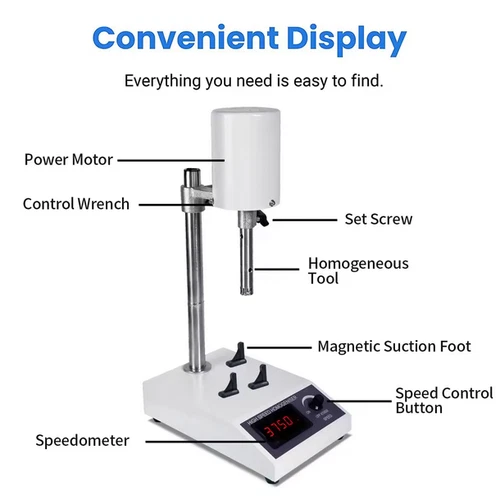 220V Lab Adjustable High-speed Cosmetics Homogenizer Mixer Emulsifier Disperser - Picture 9 of 12