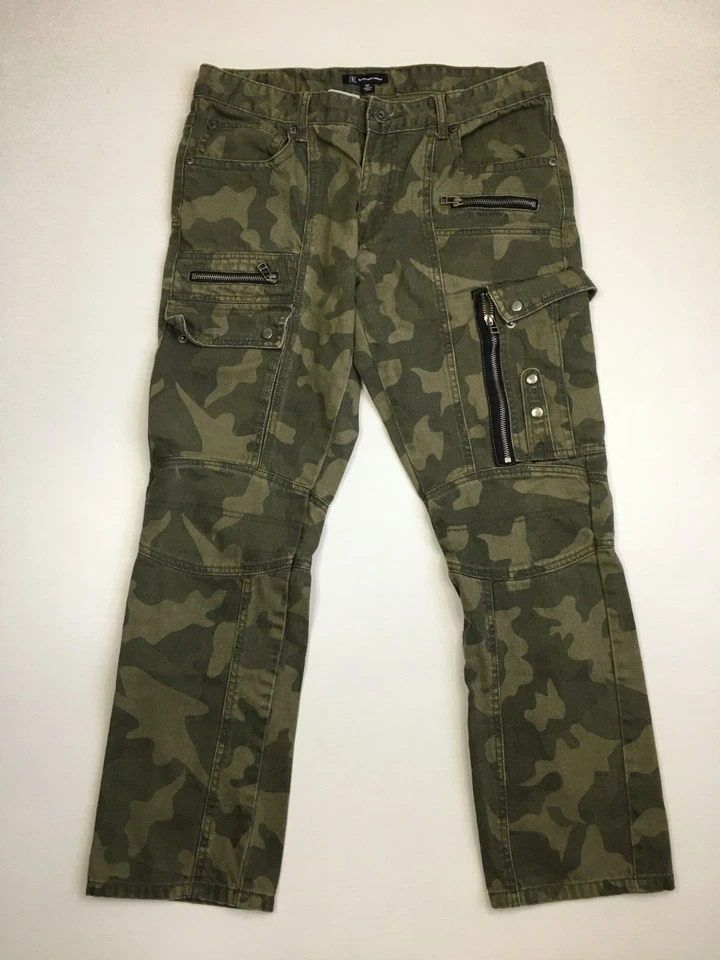 Pantalones de mezclilla ajustados rectos camuflados INC International Concepts Berlin para hombre talla 33W 27L Foto 4 de 4