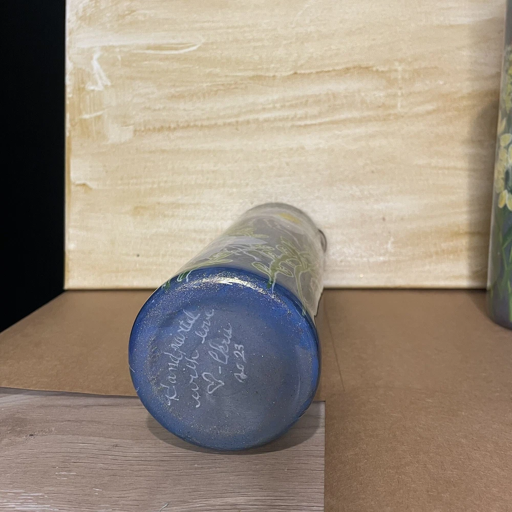 30oz Color-Changing Tumbler with Hand-Painted Columbine Floral Design OOAK  