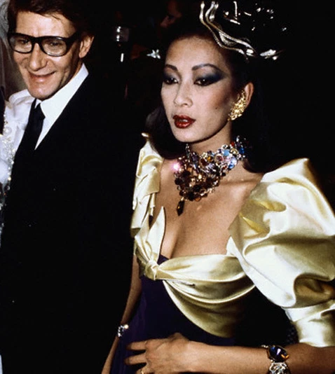 Saint Laurent — ICONIC YVES SAINT LAURENT DRAMATIC PLUNGE COCKTAIL DRESS VELVET YSL RIVE GAUCHE