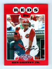 Ken Griffey Jr. Reds 2008 Opening Day Topps #9 Fax Simile Autograph