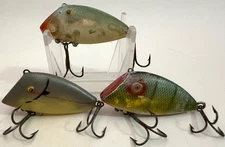 Vintage PICO PERCH fishing lures, set of 3 lures, USED condition