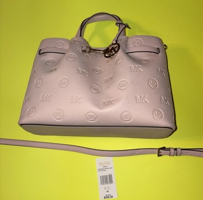 Michael Kors Manhattan Medium Leather Satchel Crossbody Bag
