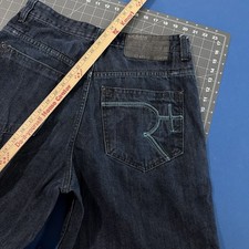 VTG Rocawear Jean Shorts Mens 34 Indigo Blue Baggy Wide-Leg Urban Y2K