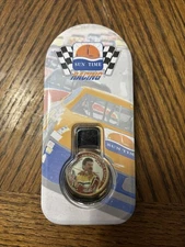 Vintage Terry Labonte Sun Time Watch Black Band White Face New In Tin