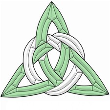 12"x10-1/2" Colored Exquisite Glass Celtic Triangle Bevel Cluster COEC825