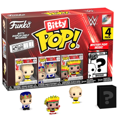 FUNKO Bitty Pop! (4) WWE • Rhodes • Lawler •  Steamboat • Mystery • Ships Free