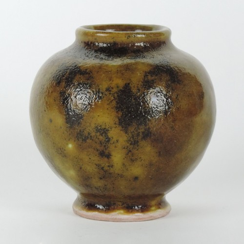 Leon Volkmar Studio Pottery Kilns 1939 vase 4.2" MCM Arts & Crafts NY