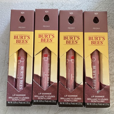 4-Pack Burt s Bees Lip Shimmer With Peppermint - Peony #101 SEALED