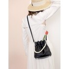 Pearl White Faux Leather Bucket Bag - Minimalist Crossbody Handbag
