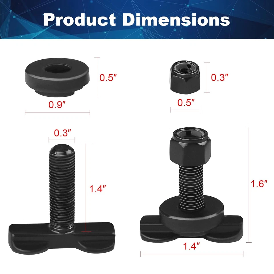 Paquete de 10 pernos roscados de doble lengüeta L-Track (límite de carga de trabajo de 1.916 Po Foto 4 de 4