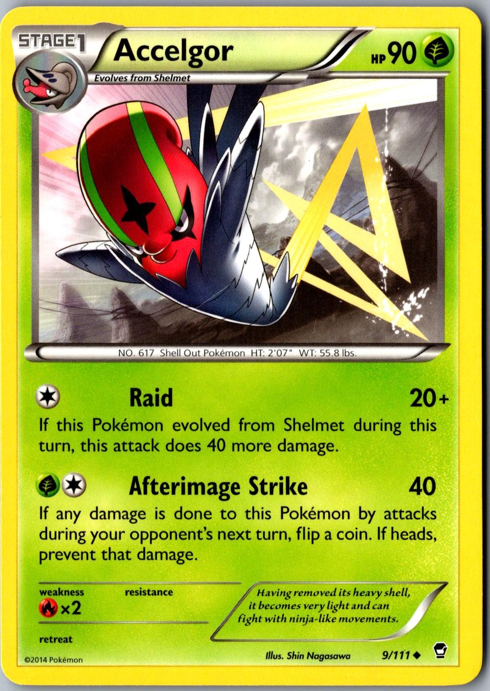 Accelgor 9/111 Uncommon Furious Fists Lightly Played Pokemon Card TCG Single