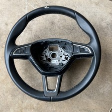 SKODA FABIA Mk3 Mk4 LEATHER STEERING WHEEL 2015 TO 2023 3V0419091L