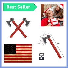 16.2" Viking Style Throwing Axe Set of 2, 1065 High Carbon Steel Bearded-Edge...