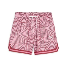 PUMA Game Love  Heart Graphic Drawstring Shorts Womens Red Casual Athletic Botto
