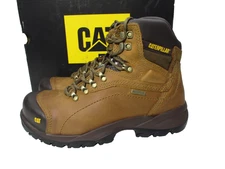 Caterpillar CAT Diagnostic Hi Steel Toe Boots Waterproof Dark Beige Mens Sz 10.5