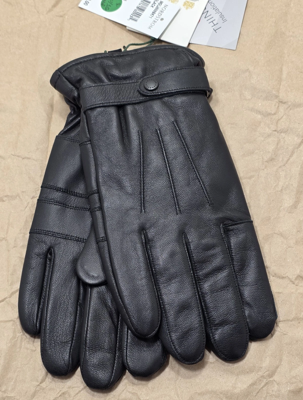NWT Barbour Men's Burnished Leather Thinsulate Gloves Size L MSRP $100 (P5#35)