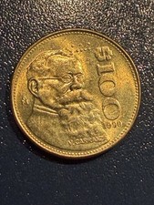 Mexiko 100 Pesos 1990  - Venustiano Carranza - Aluminium-Bronze - Umlaufm&uuml;nze