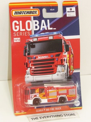 MATCHBOX GLOBAL SCANIA P 360 FIRE TRUCK 1:64 NEW ON CARD FREE SHIP