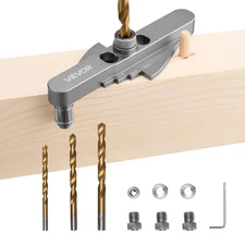 Self Centering Doweling Jig Kit 1/4" 5/16" 3/8 Precision Woodworking Drill Guide