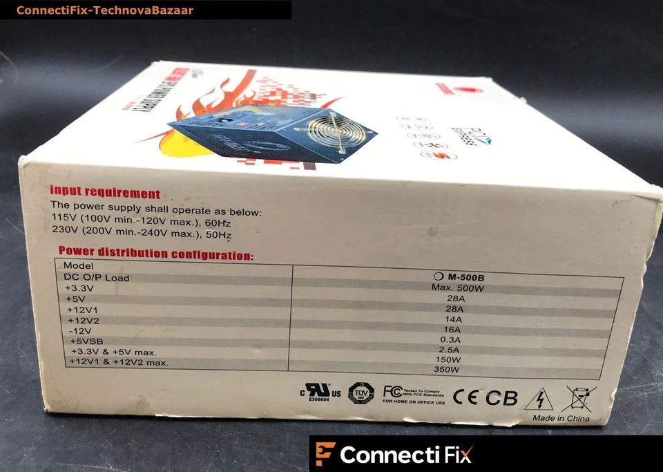 Coolmax M-500B 500W Silent Fan EPS Power Supply - Image 4 of 4