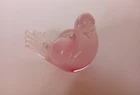 Vintage MURANO Pink Glass LOVEBIRD Dove Figurine Italy