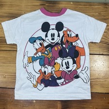 Vintage Mickey Co Disney Girls T Shirt Minnie Mickey Daisy Donald Pluto 1990 s