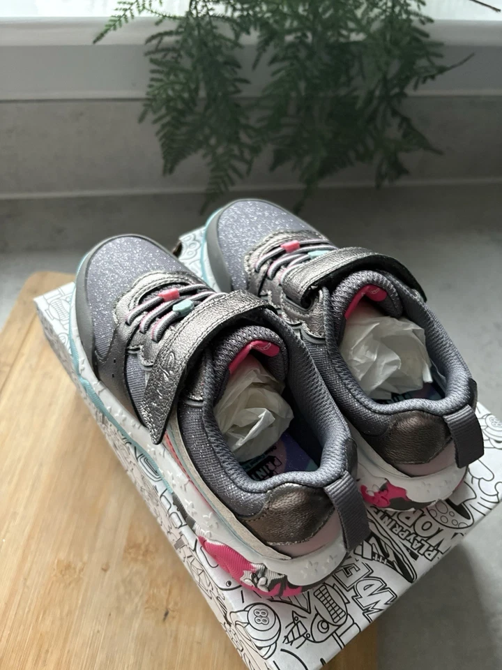 Clarks Tidal Star Grey Sparkly Trainers Uk Size 11G - Image 3 of 4