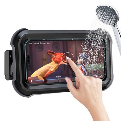 Upgraded 480° Rotating Shower Phone Holder Waterproof Up to 7 inches, Black 