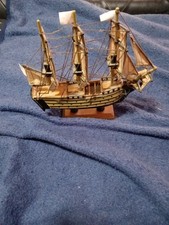 HMS Victory Wooden Model Ship 26cm - Vintage Nautical Decor British Man-of-War