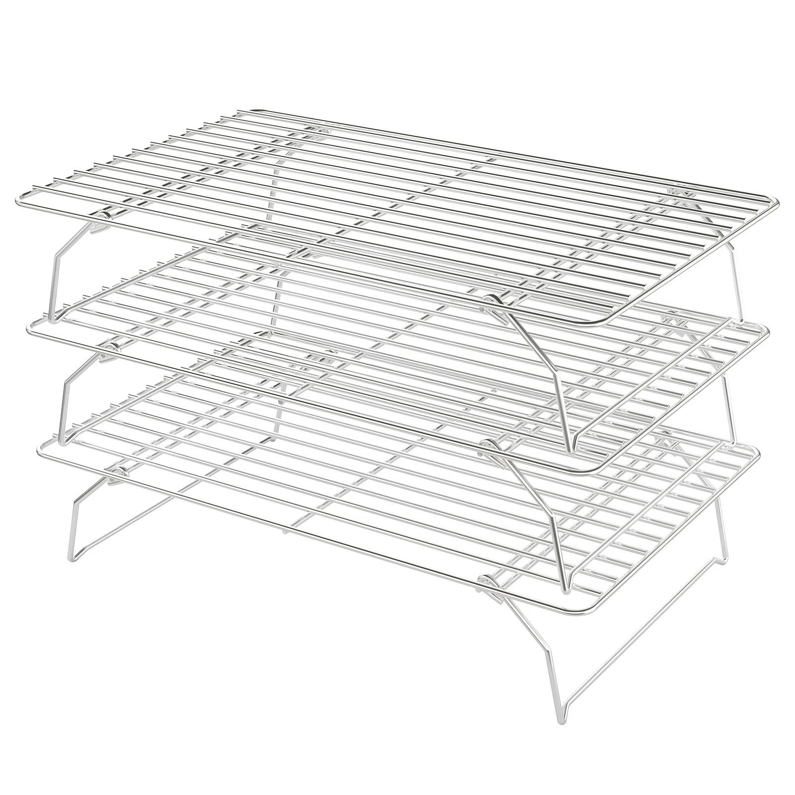 Cooling Racks for Cooking and Baking - 3 Tier Stackable Grid Wire Baking Rack...