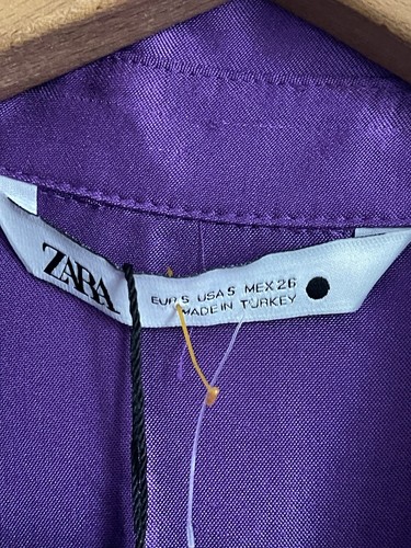 Zara Purple Satin Effect Wrap Shirt Dress NWT Sz Small Blogger Fav Silky Baddie - Picture 15 of 16